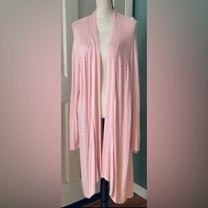 Womens open front flyaway cardigan, size L